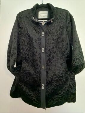 Textured Black Teddy Jacket by
